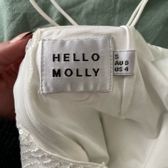 Hello Molly | VIBRANT NIGHT MIDI DRESS SEQUIN | white sequin| worn once | small - Picture 6 of 6
